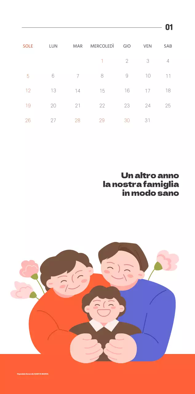 Il calendario astratto semplice