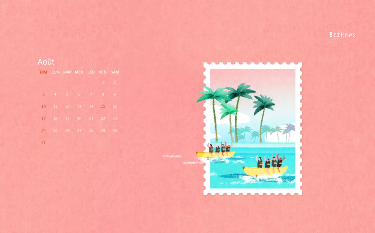 Calendrier du Nouvel An avec illustrations chaleureuses