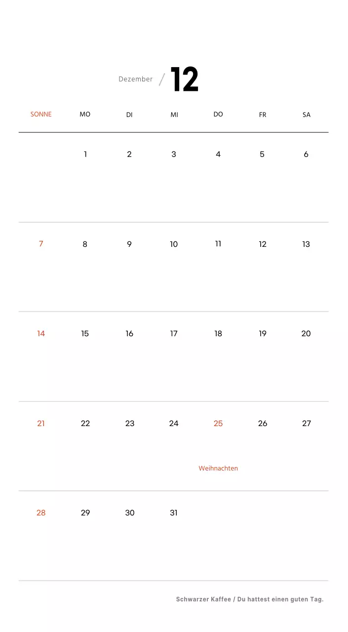 Einfacher Kaffee-Foto-Tischkalender für Cafés in Weißtönen