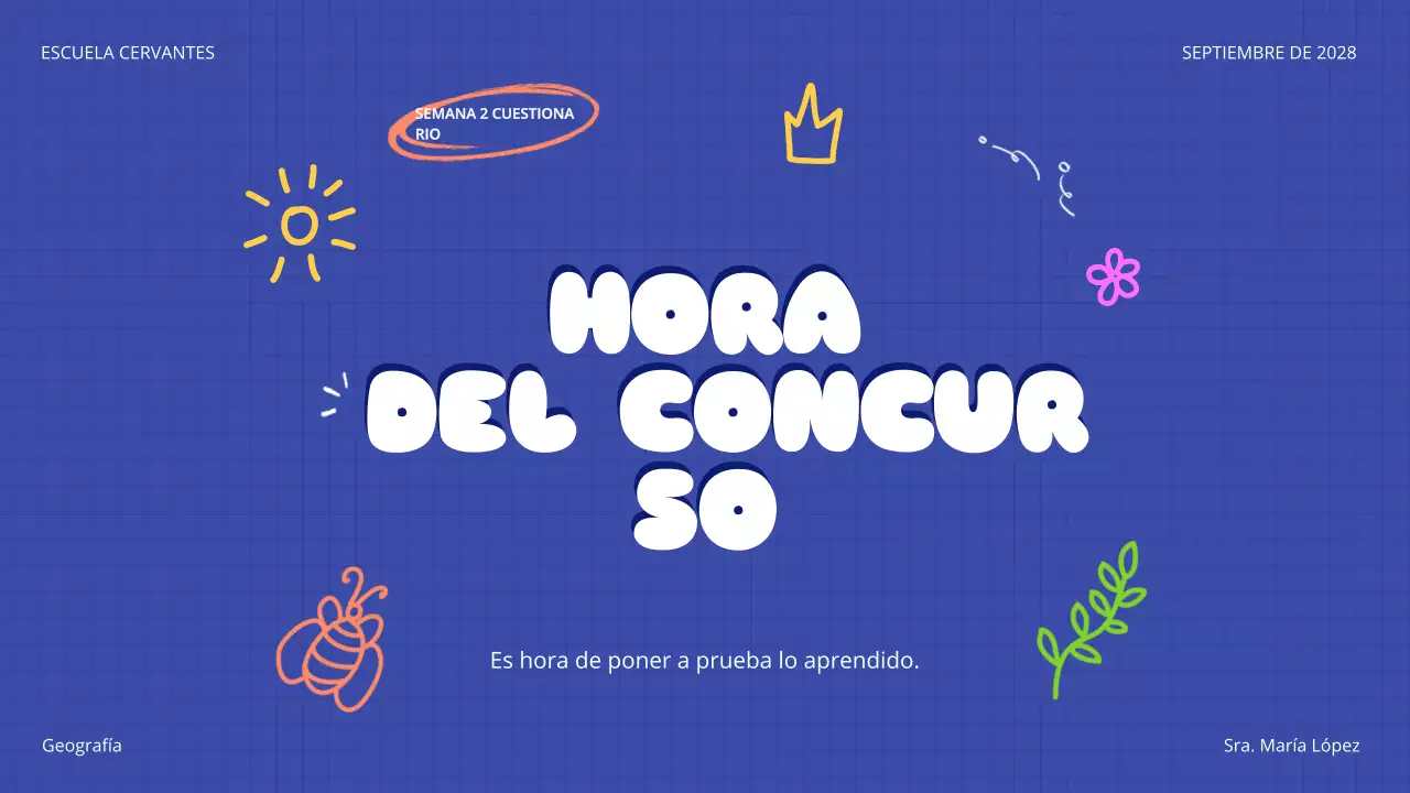 anuncio del concurso lúdico azul