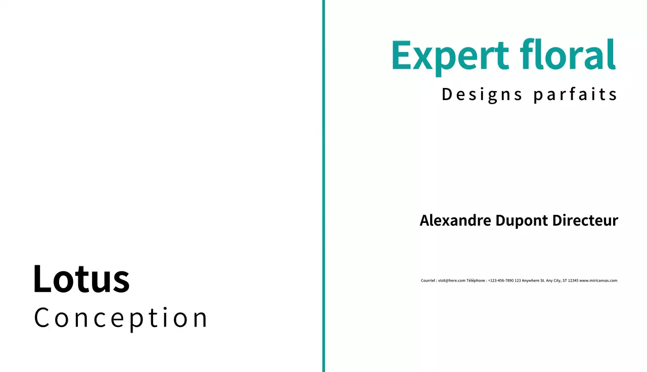 carte de visite minimaliste sarcelle