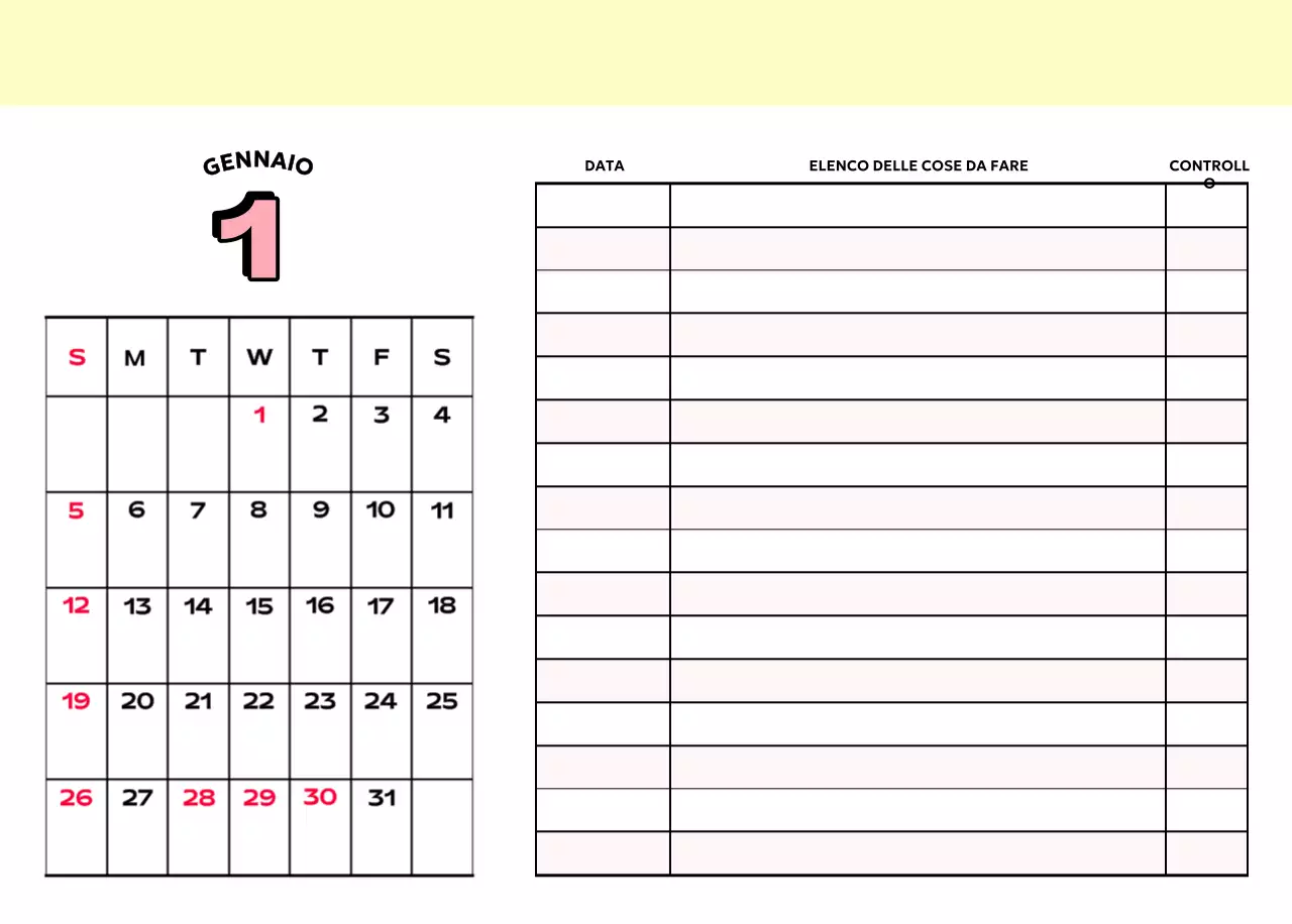Calendari colorati con una varietà di illustrazioni retrò