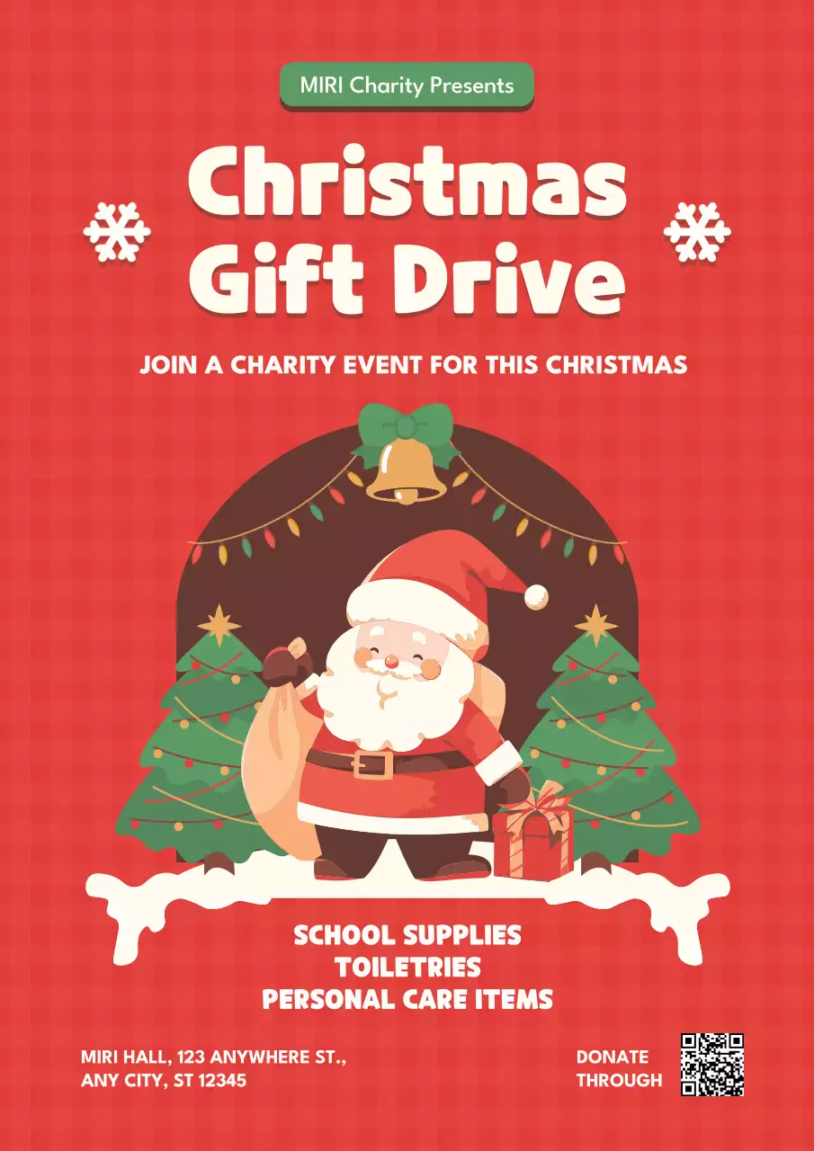 Red Traditional Christmas Event Promotion Poster