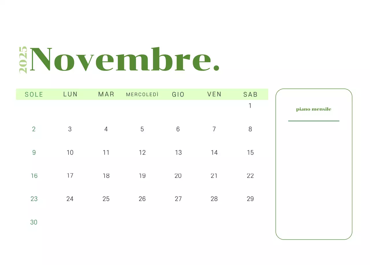 Calendario con illustrazioni giovanili su sfondo giallo-verde