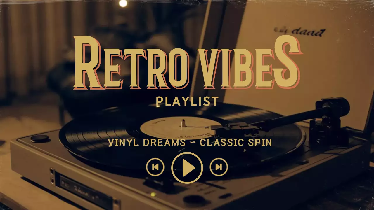 Beige Retro Music Playlist YouTube Thumbnail