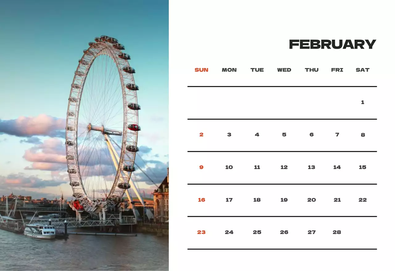 Kalender bersih foto langit
