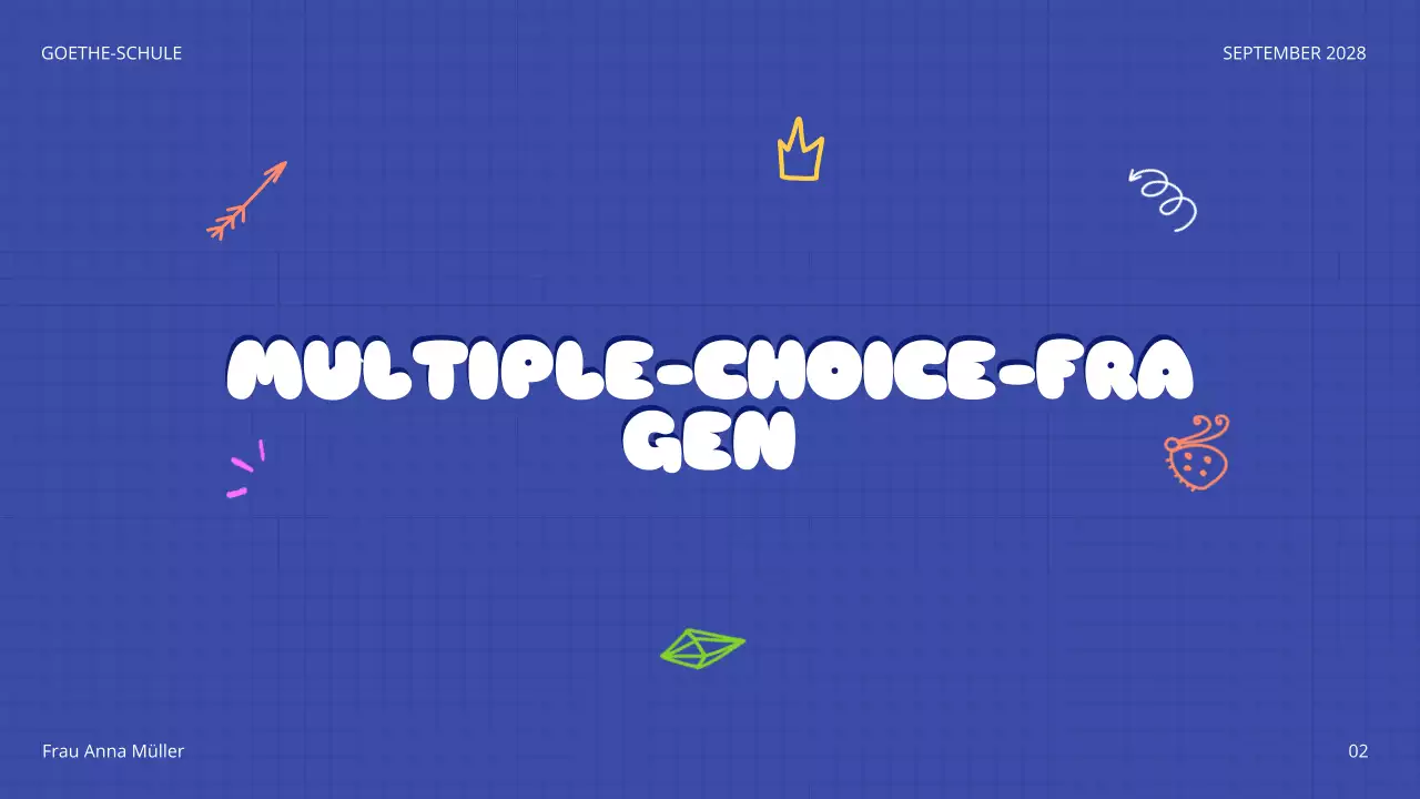 blaues spielerisches Quiz Ankündigung