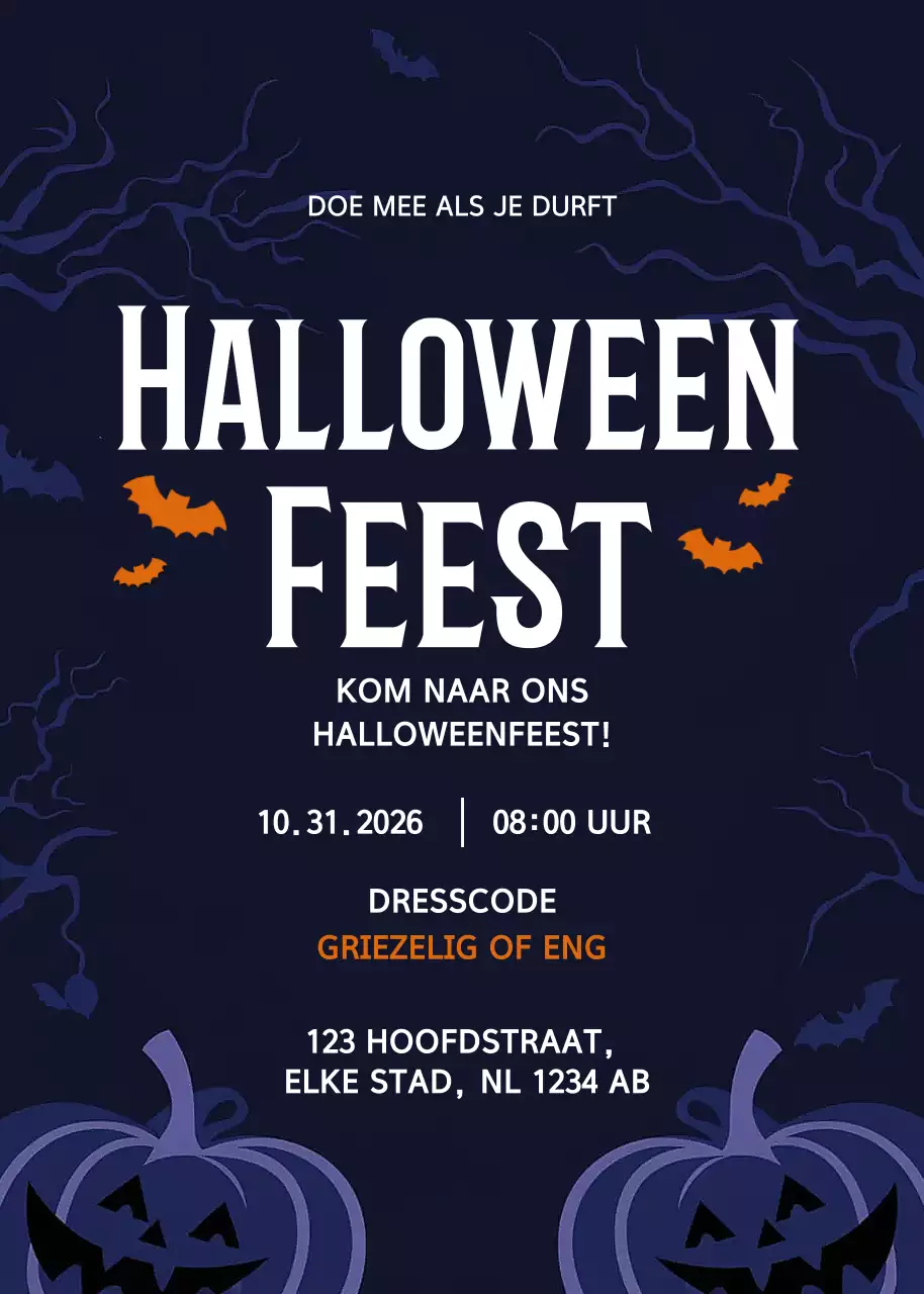 Navy gotische Halloween-uitnodiging