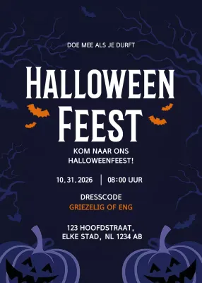 Navy gotische Halloween-uitnodiging