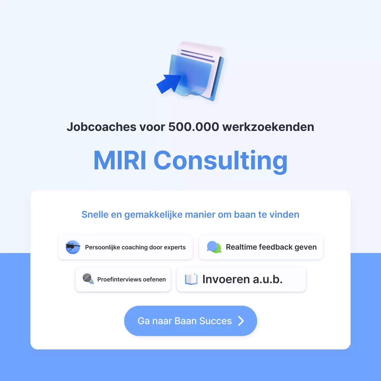 Lichtblauwe eenvoudige gids ter voorbereiding op sollicitatiegesprekken