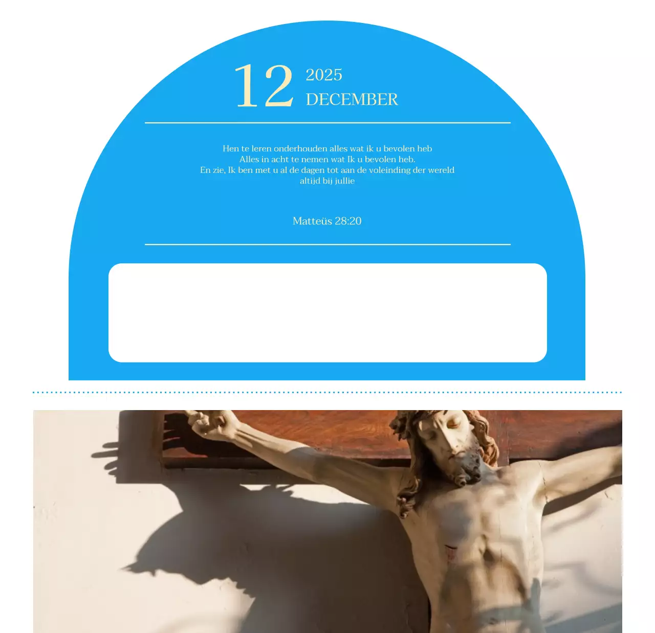 Blauw modern concept kerkkalender