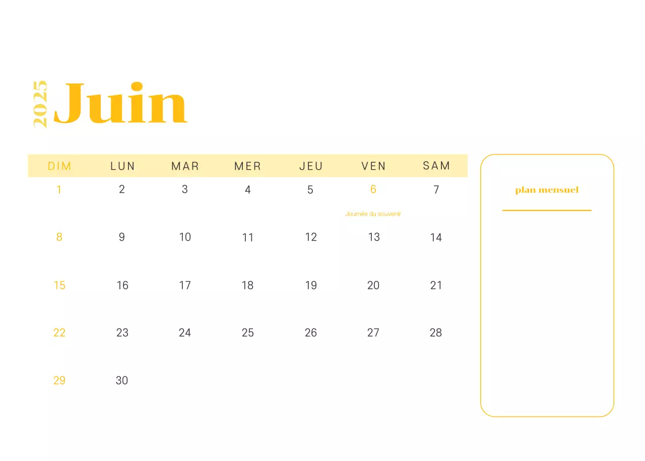 Calendrier avec illustrations de jeunes sur fond jaune-vert