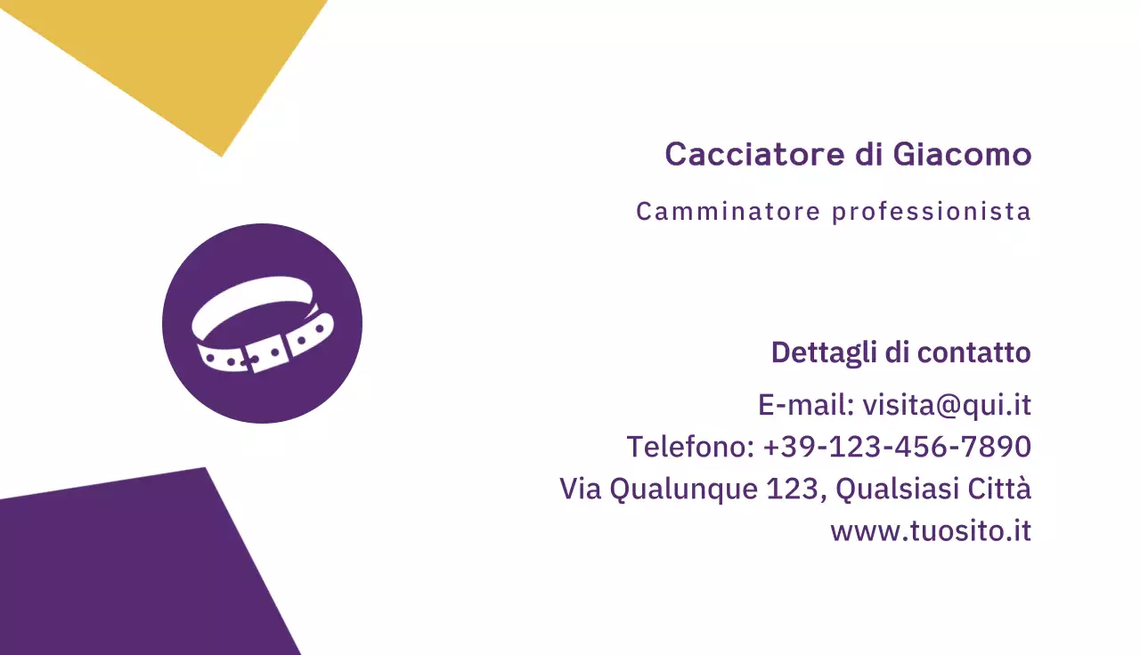 biglietto da visita moderno viola