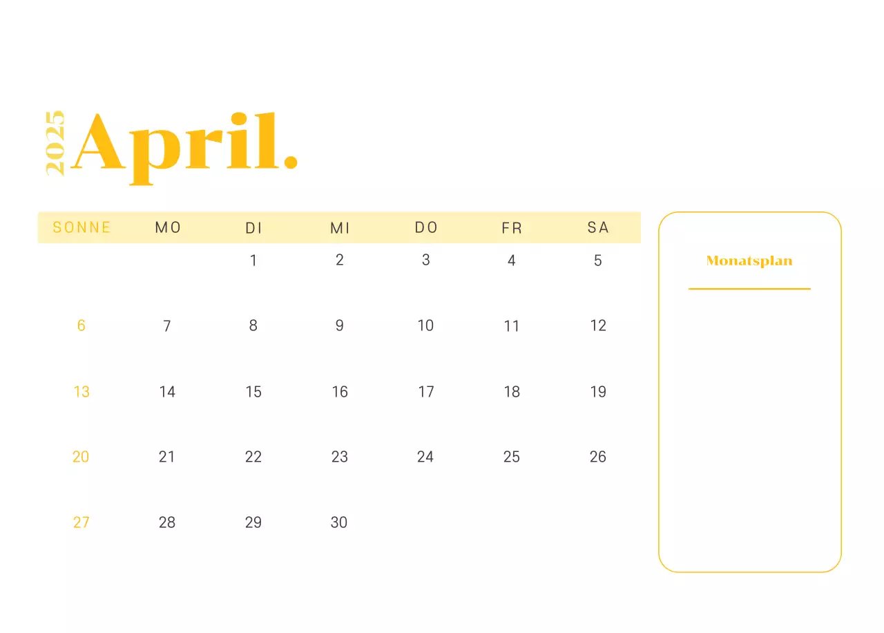 Kalender mit Jugendillustrationen auf gelb-grünem Hintergrund