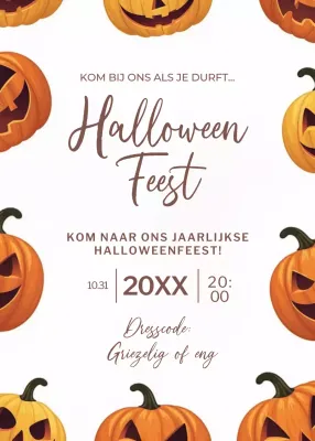 oranje retro Halloween uitnodiging