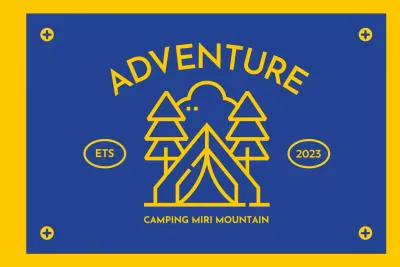 Een camping ontwerpen met geïllustreerde pictogrammen