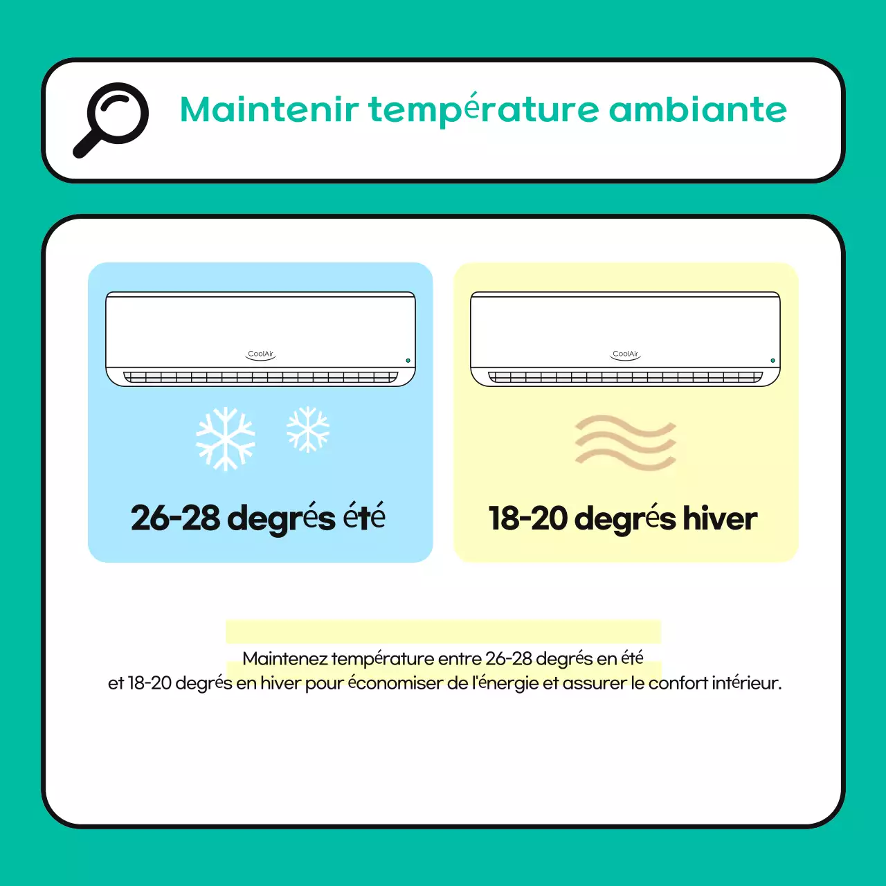 Campagne d'économie d'énergie sur le lieu de travail : bleu clair et vert