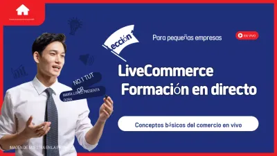 Moderno anuncio de educación en línea en azul y rojo