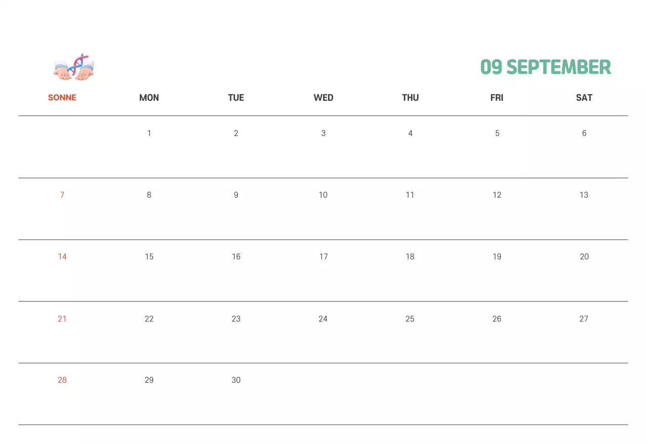 Ein festliches Krankenhaus mit Illustrationen zum Thema Gesundheit und Familie und farbenfrohen Akzenten