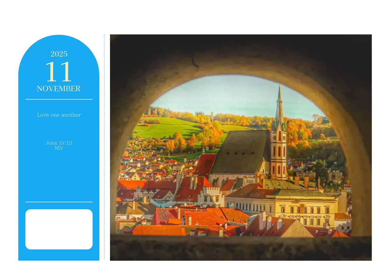 Blue modern concept church calendar