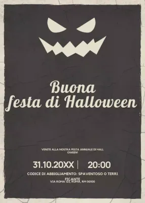 invito nero retrò per Halloween