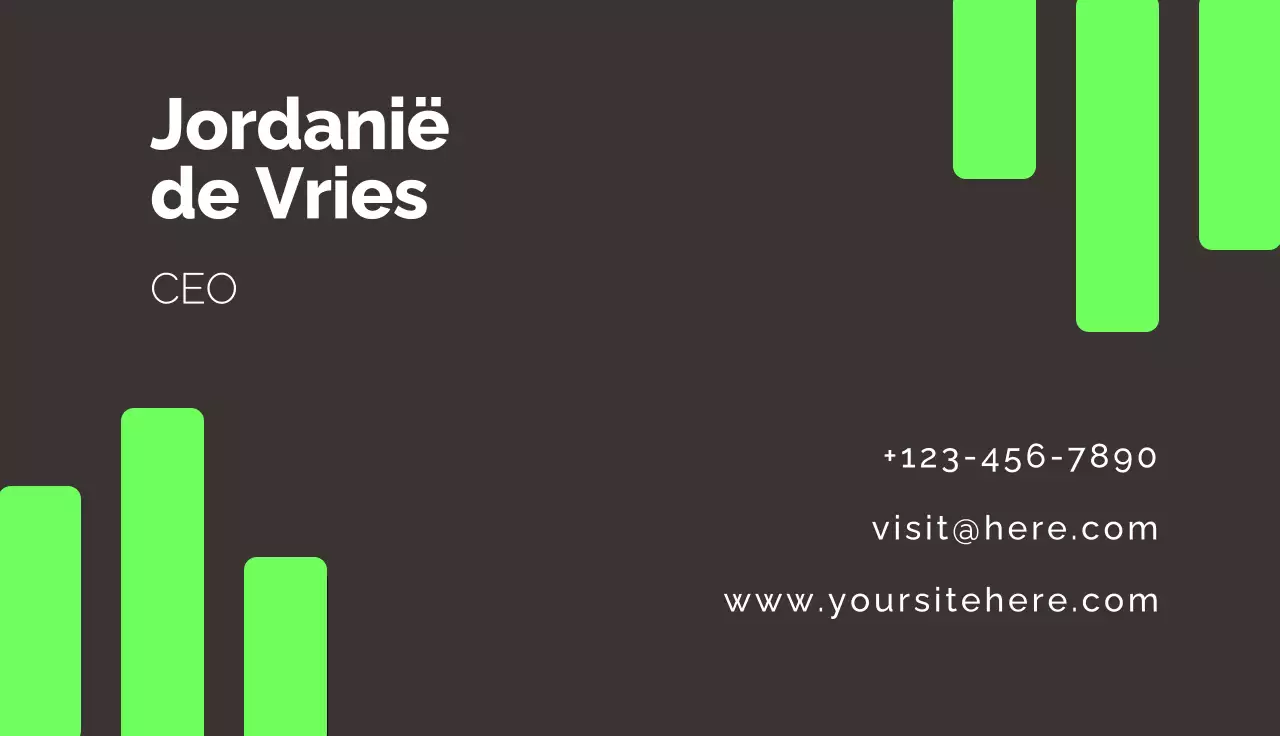 zwart modern visitekaartje