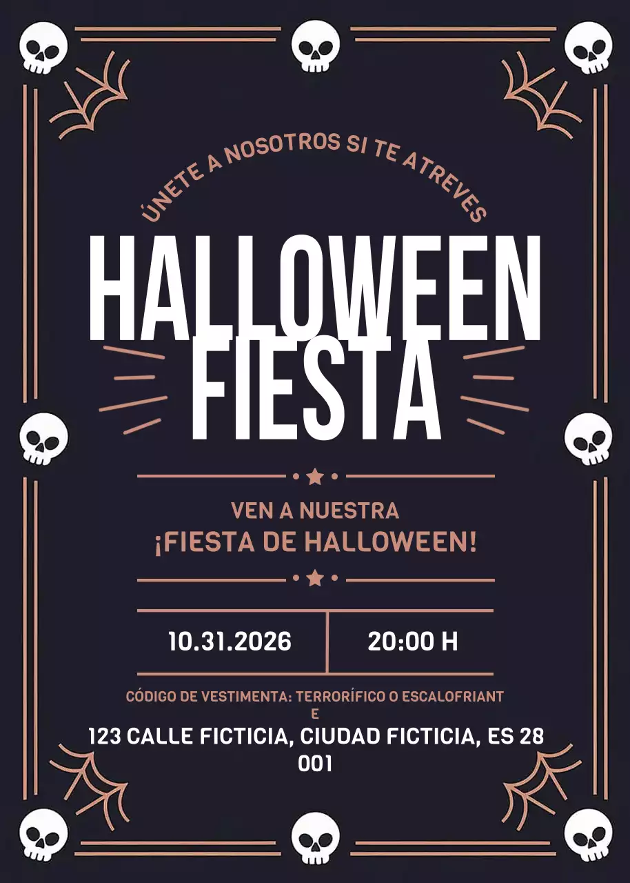 Invitación gótica negra de Halloween