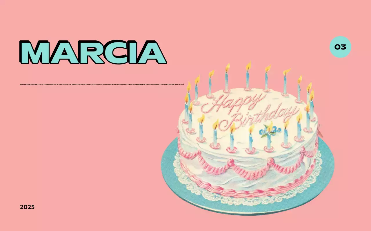 Calendari colorati con una varietà di illustrazioni retrò