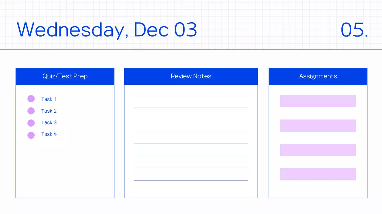 Blue Minimal Class Planner Presentation