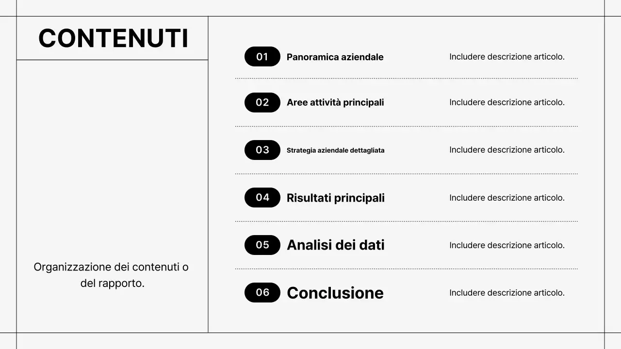 Rapporto nero semplice Descrizione
