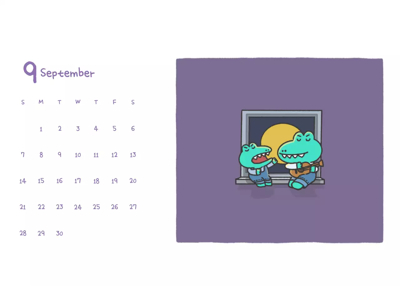 Een kalender met een schattig Ago-illustratieconcept