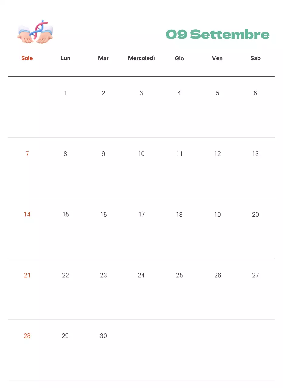 Un ospedale festivo con illustrazioni a tema salute e famiglia e accenti colorati