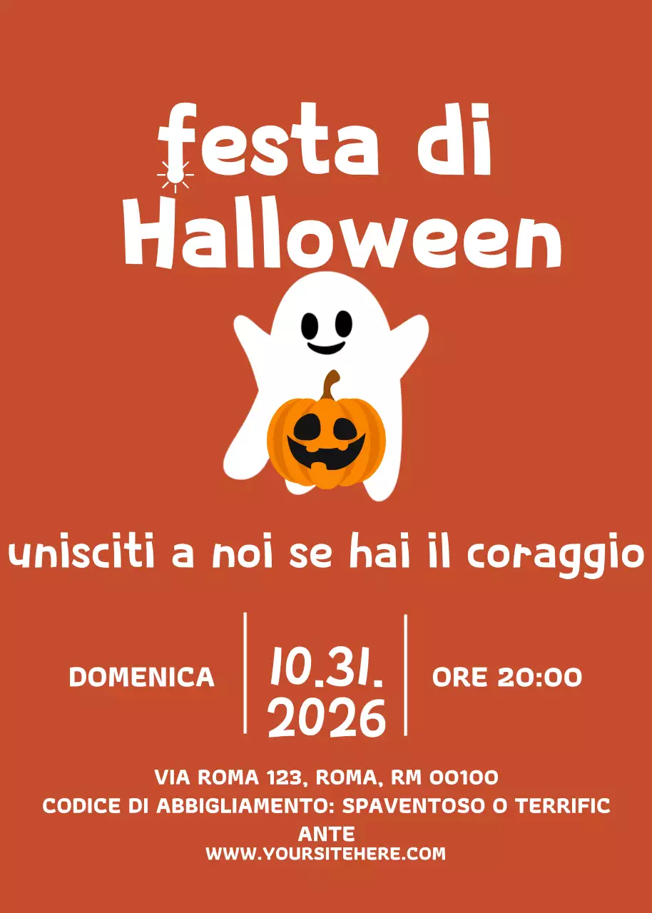 Invito di Halloween arancione retrò