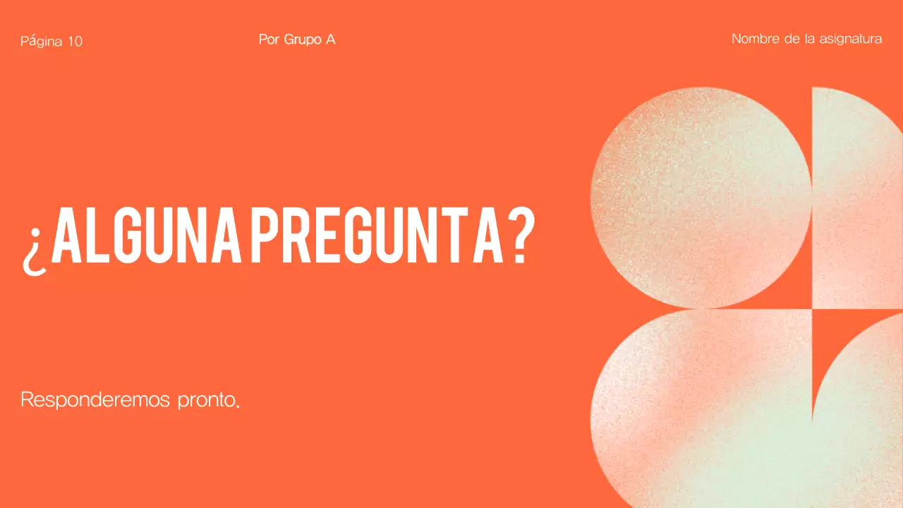 Presentación general del proyecto del Grupo Orange Modern