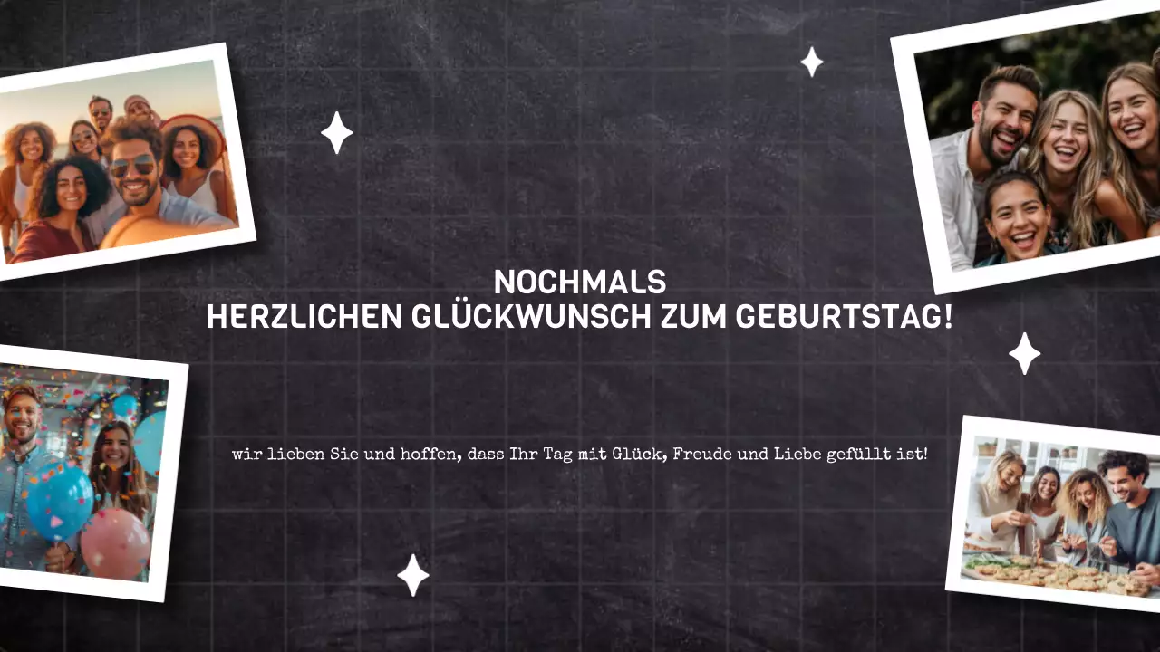 schwarz trendy Geburtstag Präsentation