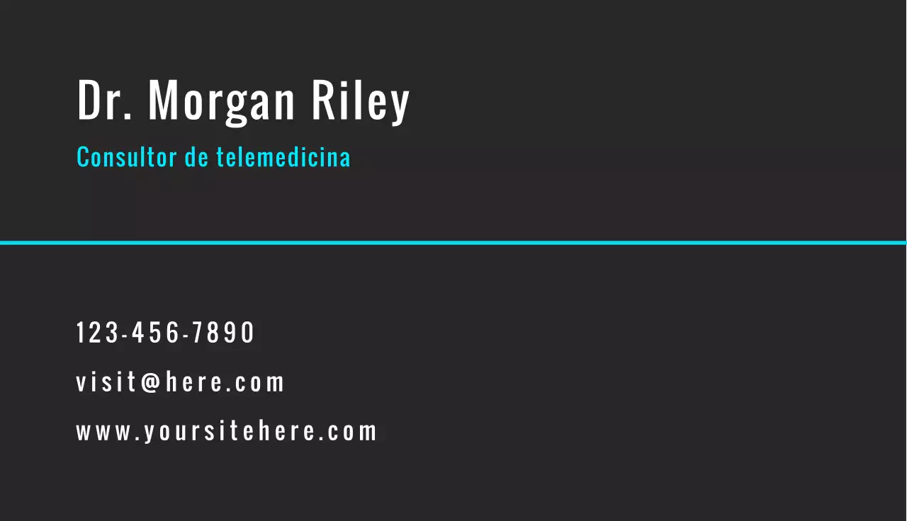 tarjeta profesional negra de telemedicina