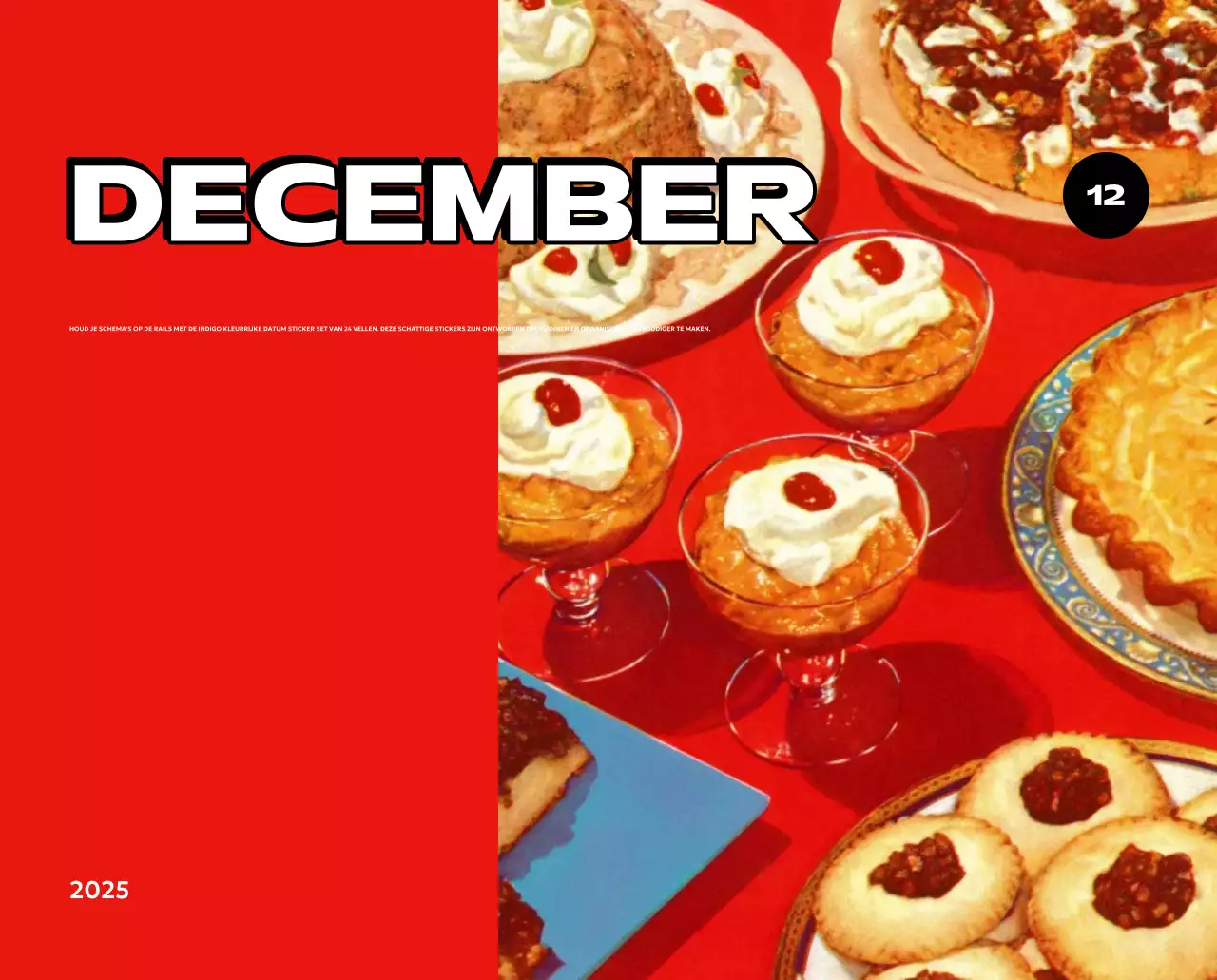 Kleurrijke kalenders met verschillende retro-illustraties