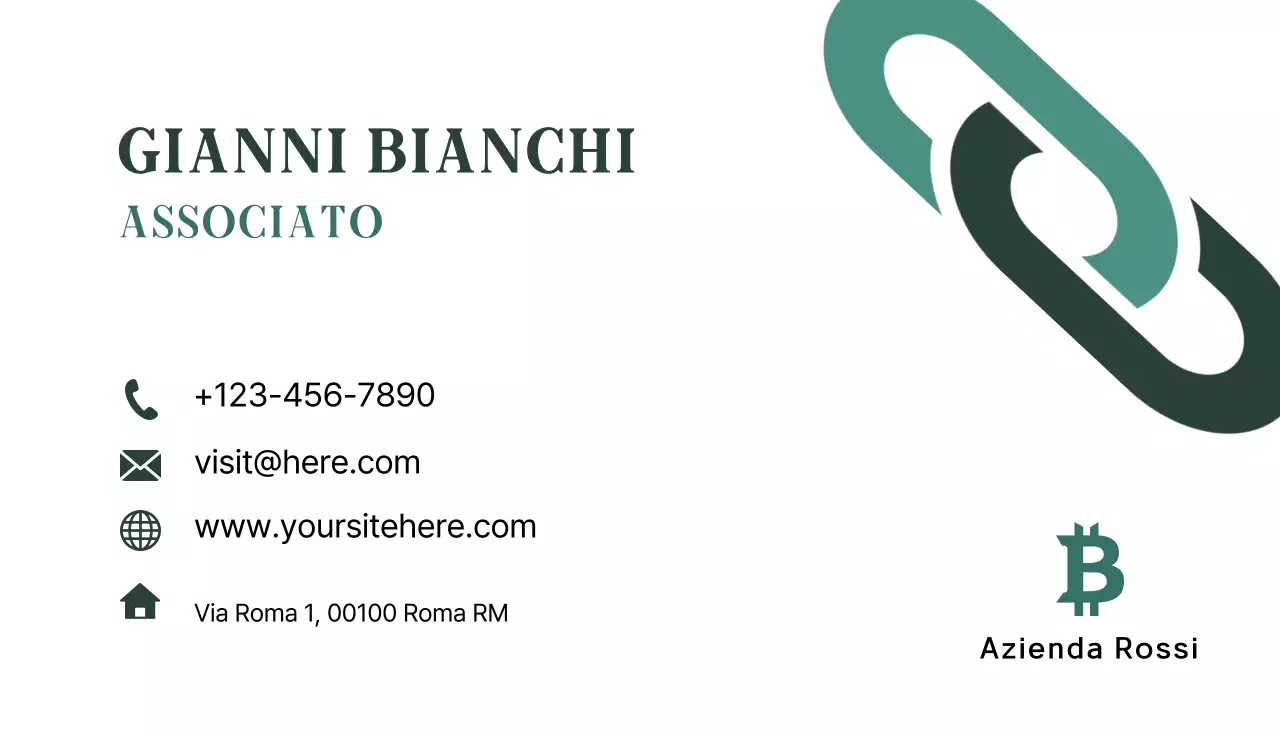 biglietto da visita moderno verde acqua