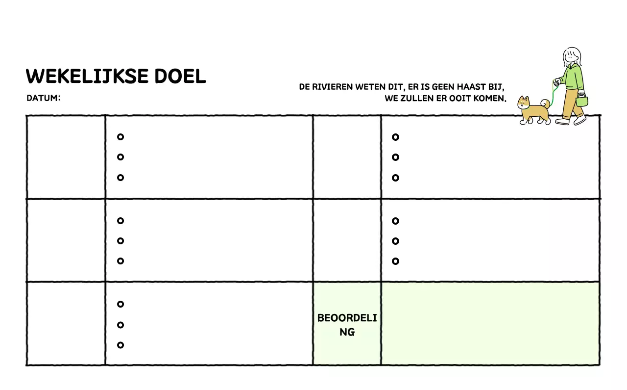 Geïllustreerde kalender met een mooie lijnstijl