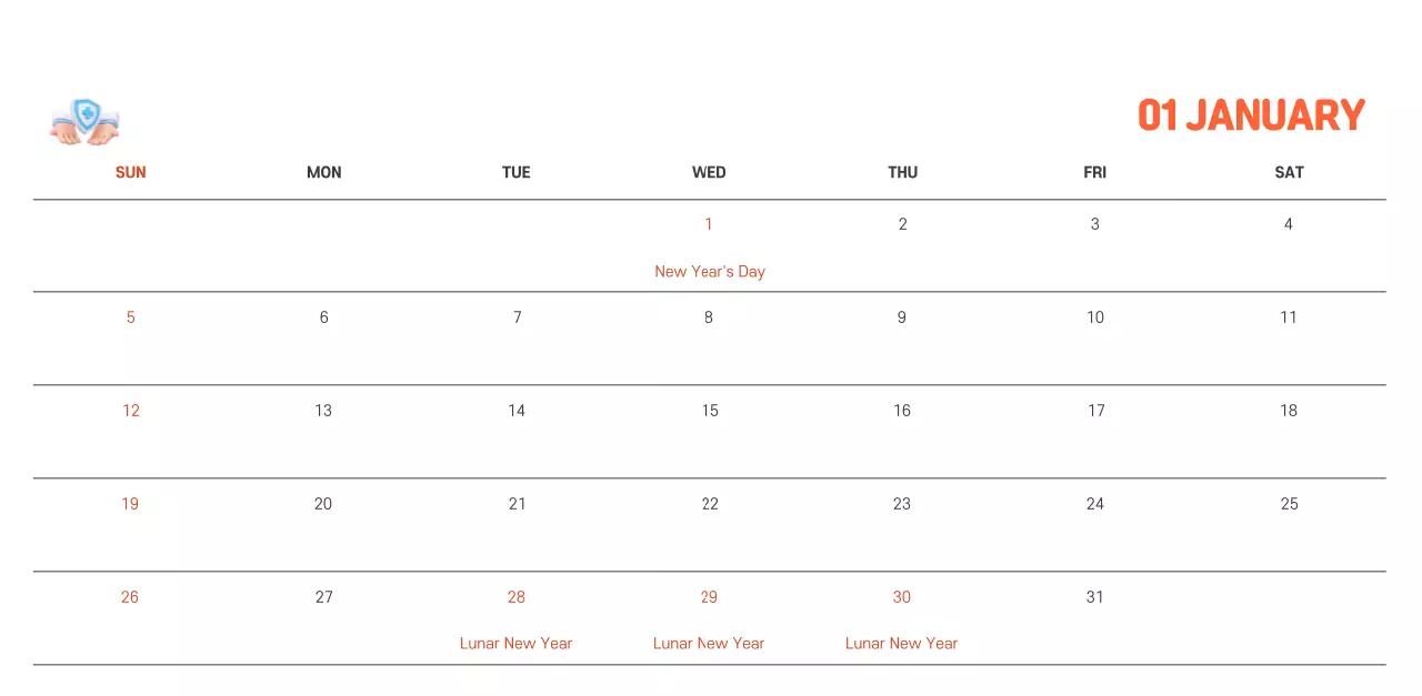 A holiday hospital with health and family themed illustrations and colorful accents