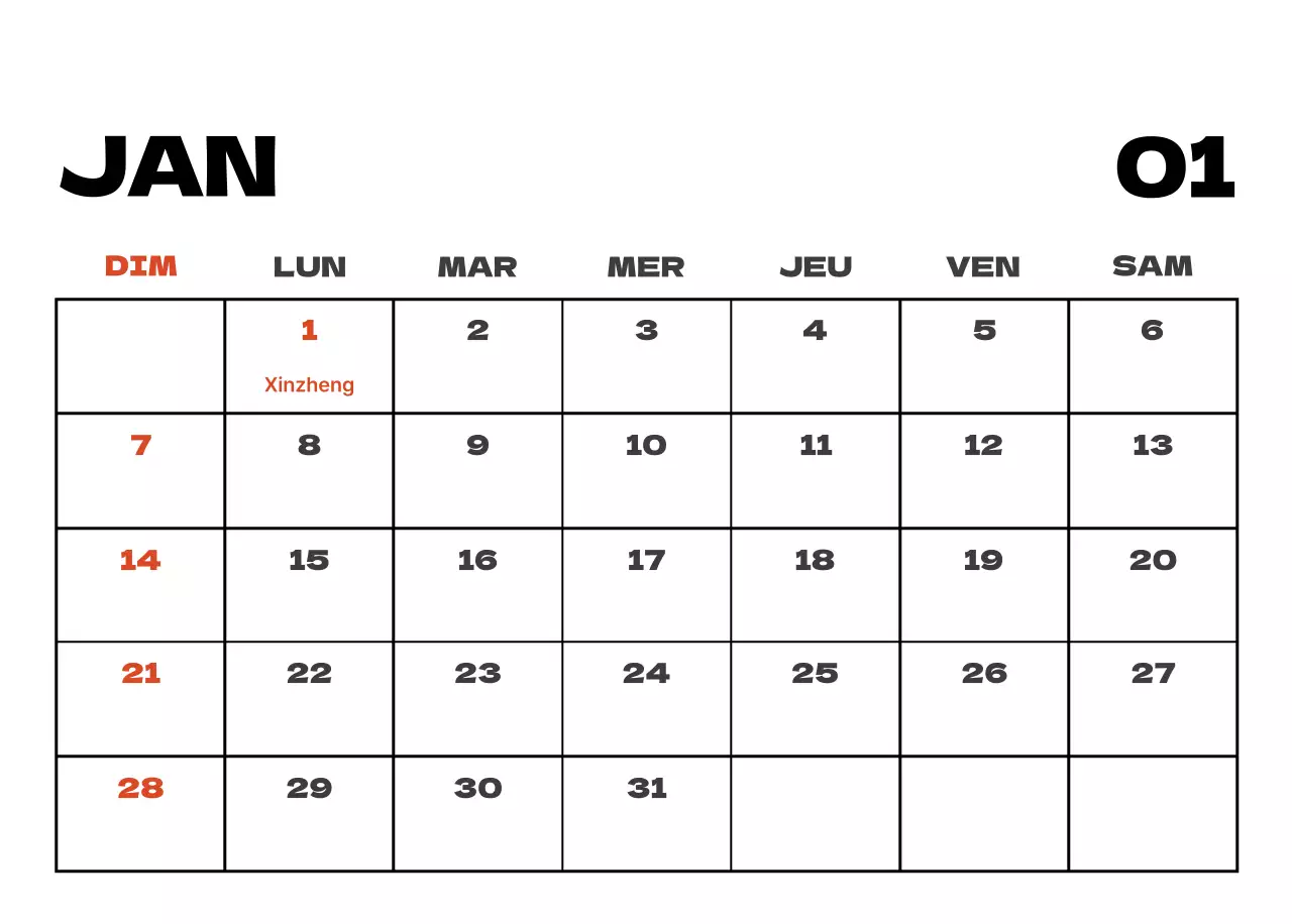 Calendrier de nettoyage des photos du ciel