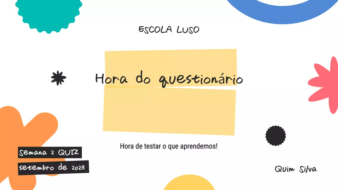 Anúncio de questionário colorido e moderno