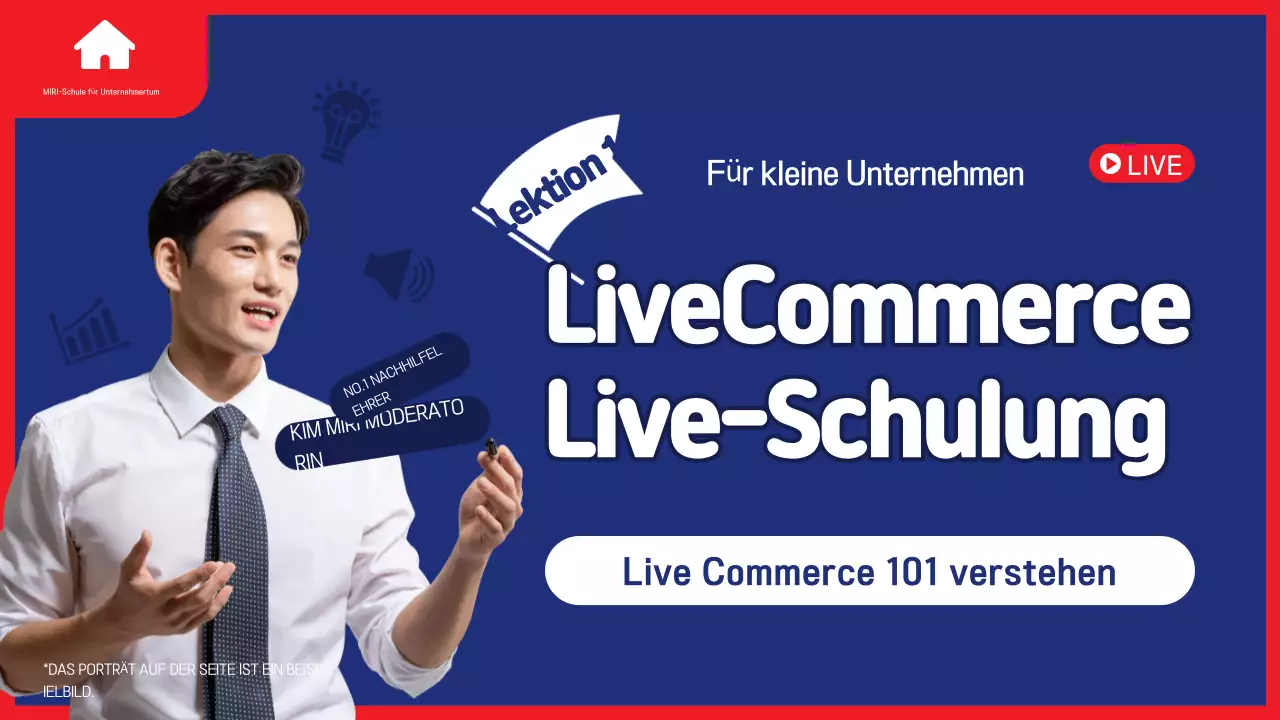 Moderne Online-Bildungsanzeige in Blau und Rot