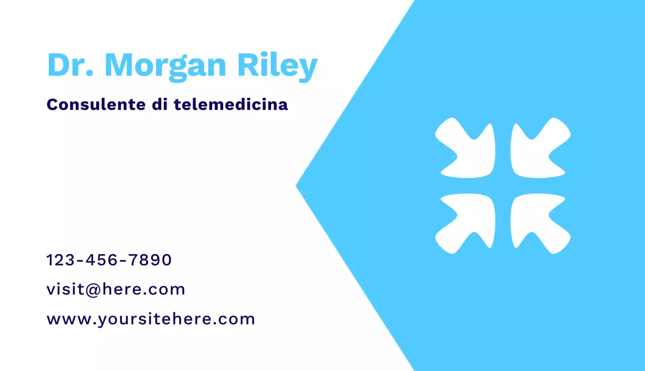 biglietto da visita blu moderno per la telemedicina