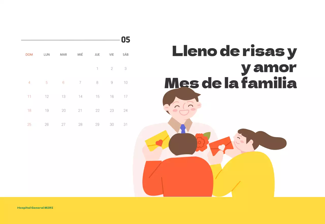 Un hospital festivo con ilustraciones de temática sanitaria y familiar y acentos de color