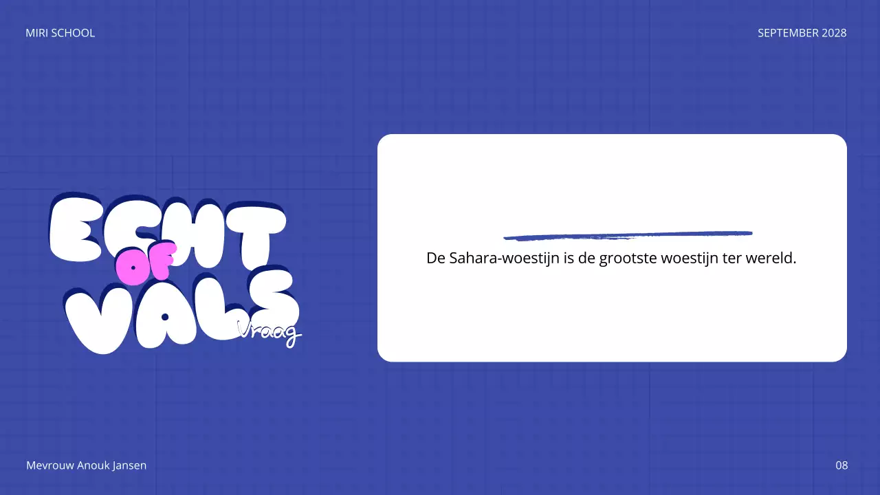 aankondiging blauwe ludieke quiz