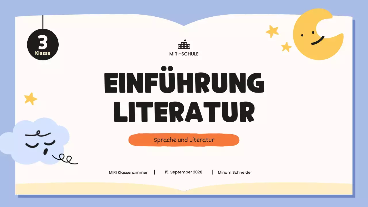 blaue skurrile Literaturklasse