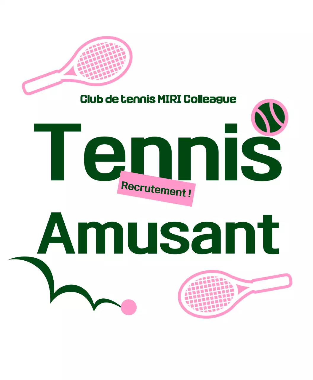 Logo tennis simple rose