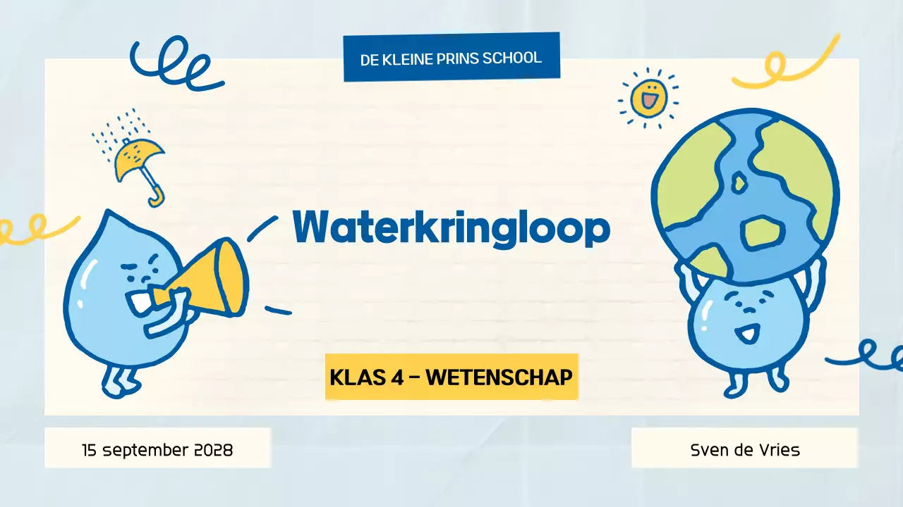 Blauwe Leuke Speelse Wetenschapsklas Presentatie voor Scholier