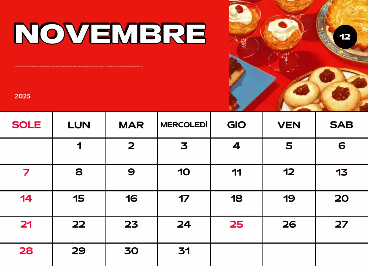 Calendari colorati con una varietà di illustrazioni retrò